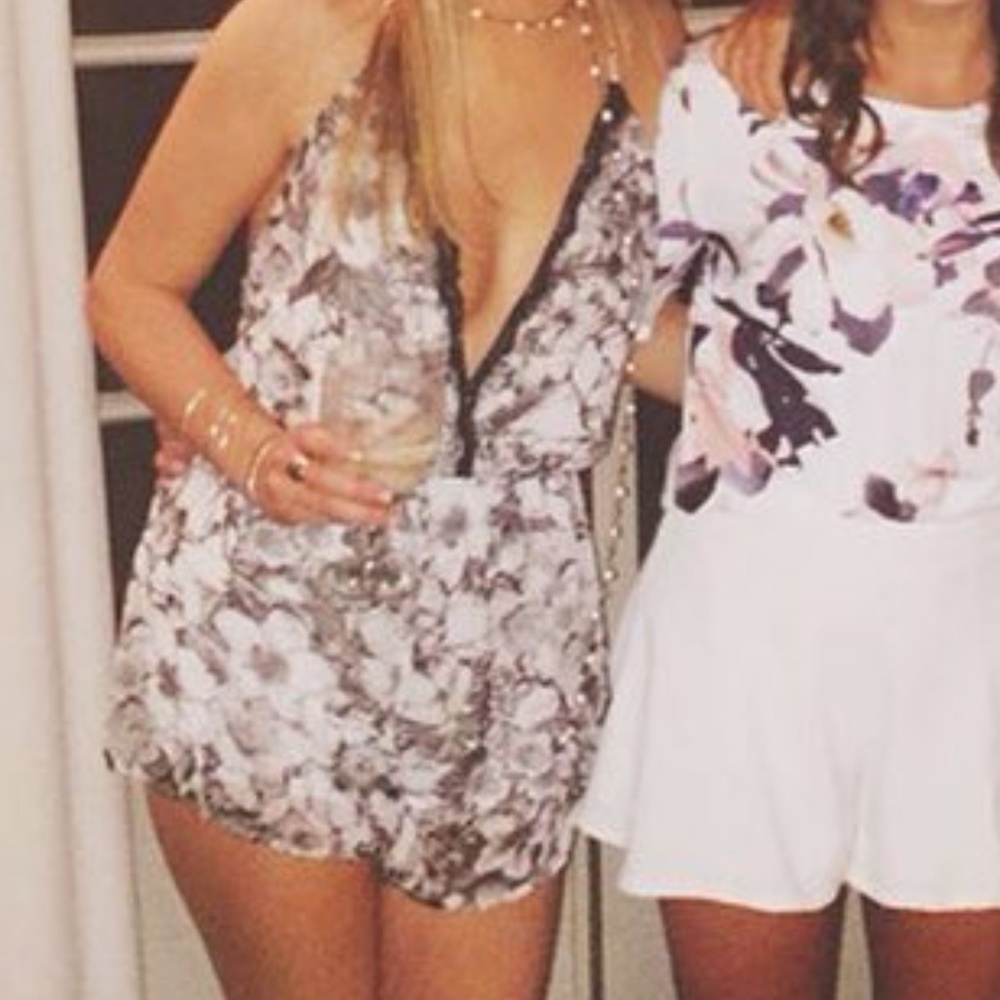 American Threads | Black Floral Romper